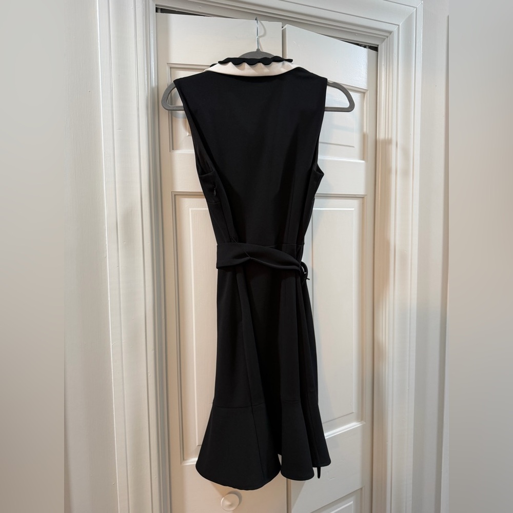 Karl Lagerfeld Black Mini Dress with White Scalloped Details - Picture 9 of 9